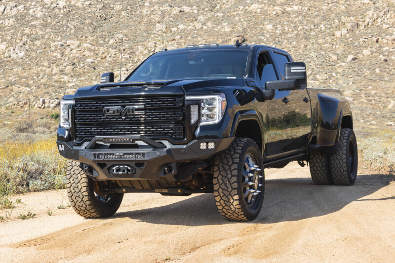 GMC Sierra 2500 Front Bumper - DV8 Offroad - Spec Series - Micro-texture black powder coat with satin black accents - `20-`23